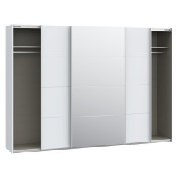 Biała szafa przesuwna z lustrem 300 cm | kolekcja Sophistispace