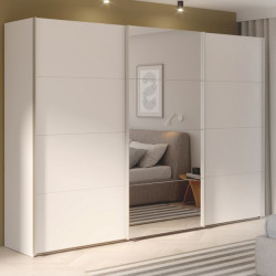 Biała szafa przesuwna z lustrem 300 cm | kolekcja Sophistispace