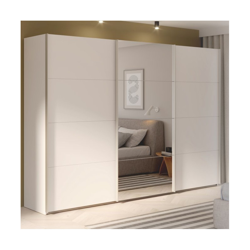 Biała szafa przesuwna z lustrem 300 cm | kolekcja Sophistispace