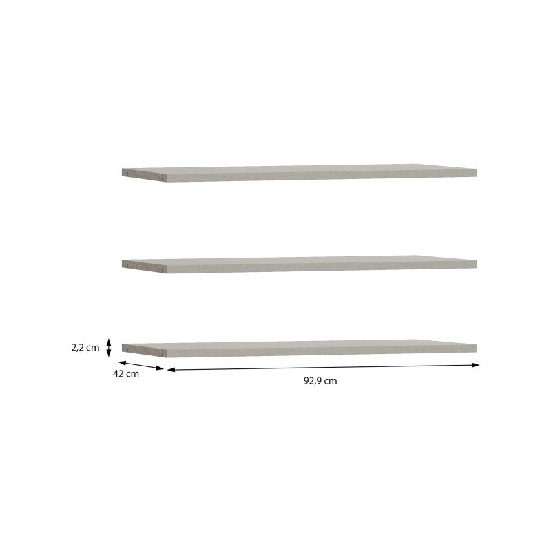 Sophistispace SSQD91 – zestaw 3 półek do szafy