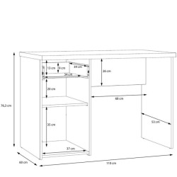 Biurko Winnie WNB935 140x80 cm old wood vintage