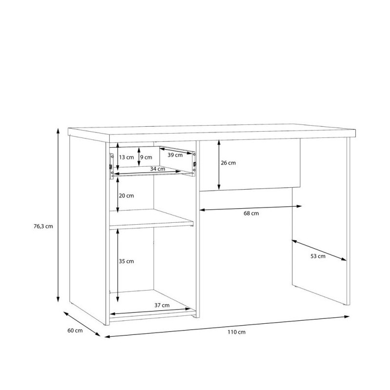 Biurko Winnie WNB935 140x80 cm old wood vintage