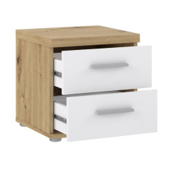 Mała szafka nocna 40 cm Winnie WNK08  - biały/dąb artisan