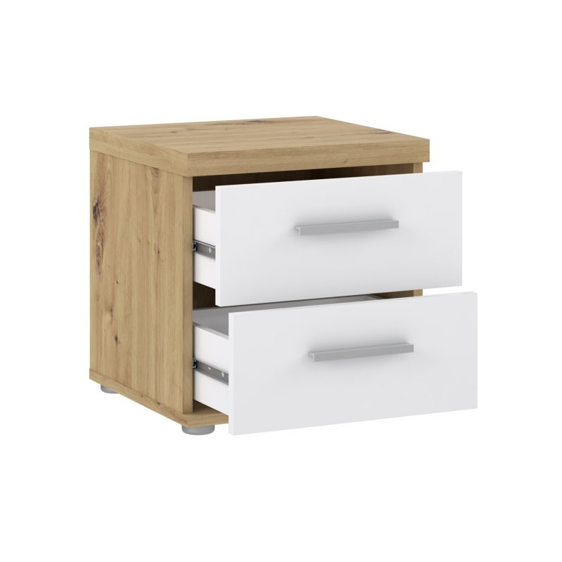 Mała szafka nocna 40 cm Winnie WNK08  - biały/dąb artisan