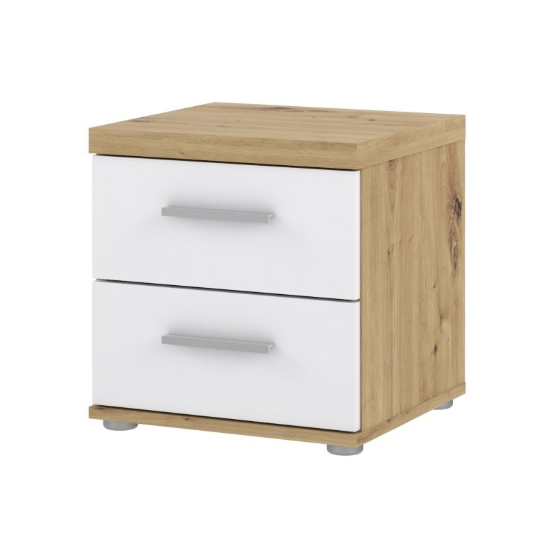 Mała szafka nocna 40 cm Winnie WNK08  - biały/dąb artisan