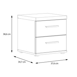 Mała szafka nocna 40 cm Winnie WNK08  - biały/dąb artisan