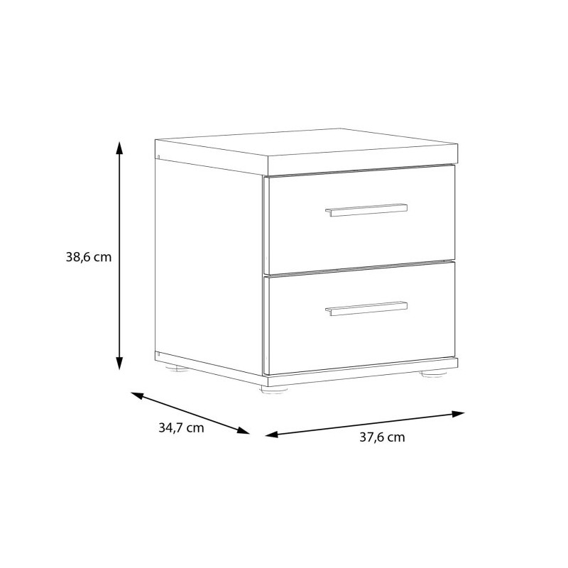 Mała szafka nocna 40 cm Winnie WNK08  - biały/dąb artisan