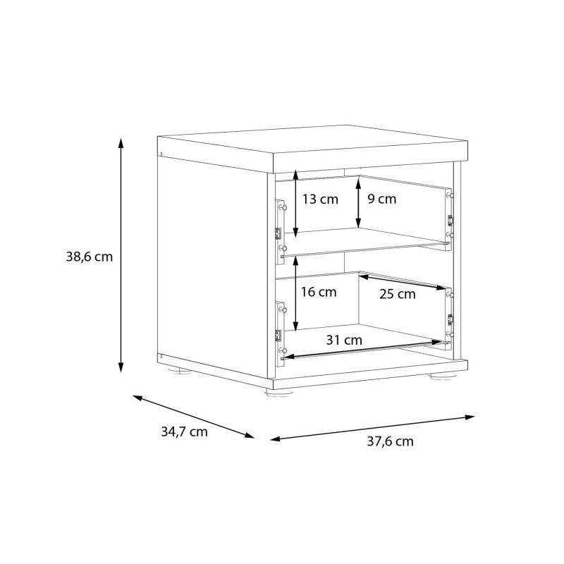 Mała szafka nocna 40 cm Winnie WNK08  - biały/dąb artisan