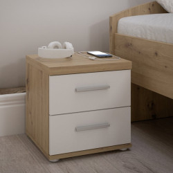 Mała szafka nocna 40 cm Winnie WNK08  - biały/dąb artisan