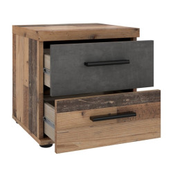 Mała szafka nocna 40 cm Winnie WNK08  - old wood vintage/beton