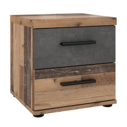 Mała szafka nocna 40 cm Winnie WNK08  - old wood vintage/beton