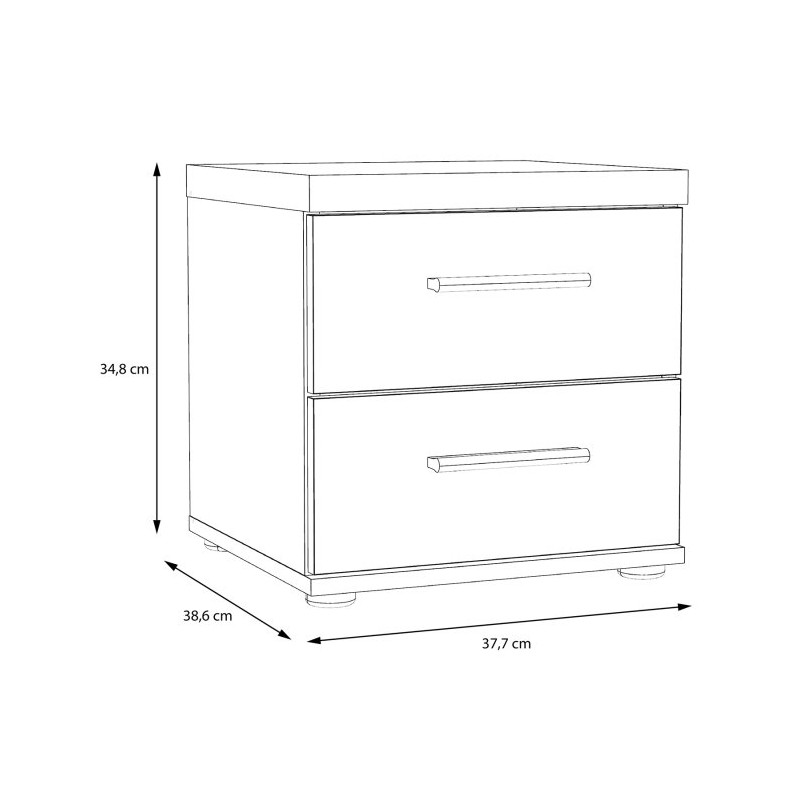 Mała szafka nocna 40 cm Winnie WNK08  - old wood vintage/beton
