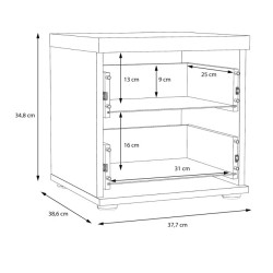 Mała szafka nocna 40 cm Winnie WNK08  - old wood vintage/beton