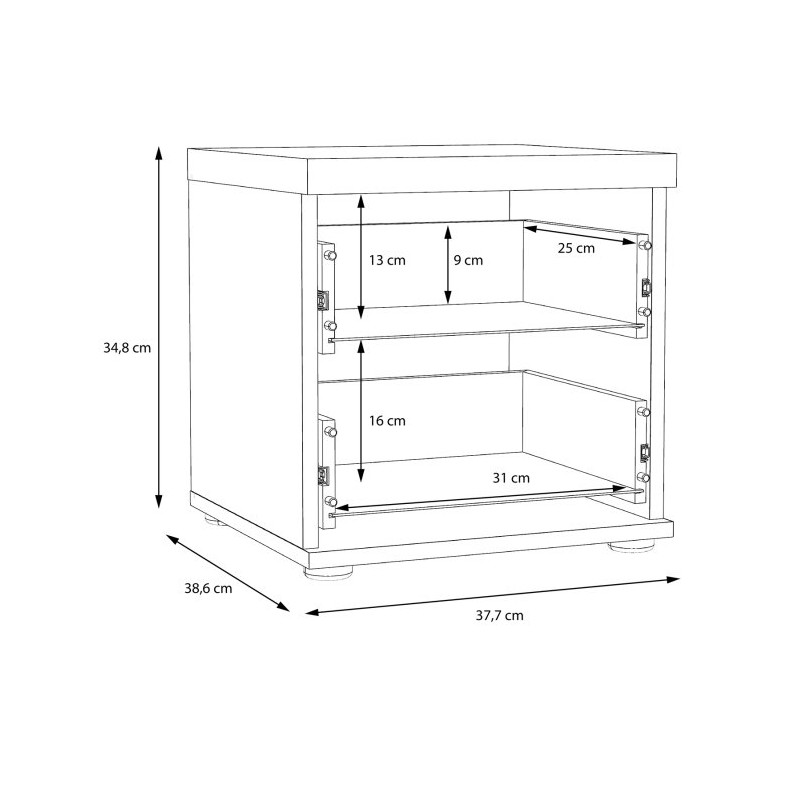 Mała szafka nocna 40 cm Winnie WNK08  - old wood vintage/beton