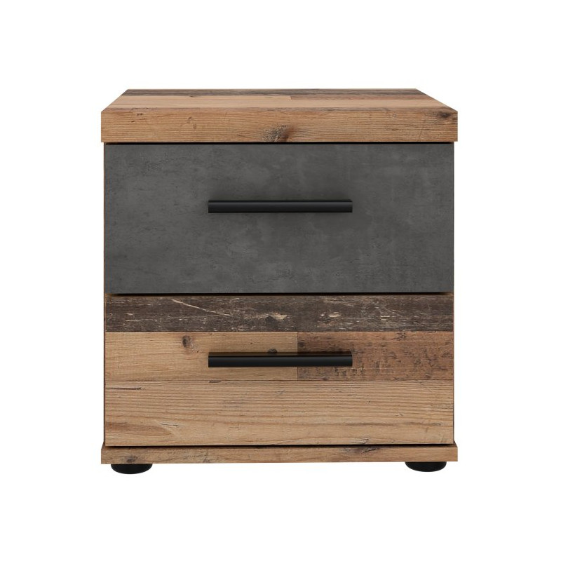 Mała szafka nocna 40 cm Winnie WNK08  - old wood vintage/beton