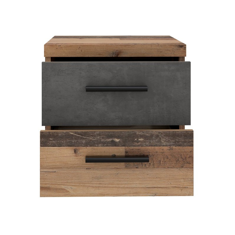 Mała szafka nocna 40 cm Winnie WNK08  - old wood vintage/beton