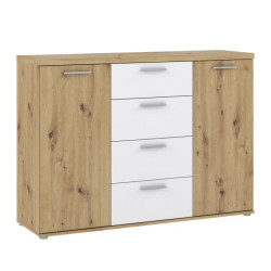 Komoda 130 cm Winnie WNK26 – biały/dąb artisan