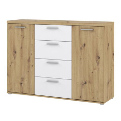 Komoda 130 cm Winnie WNK26 – biały/dąb artisan