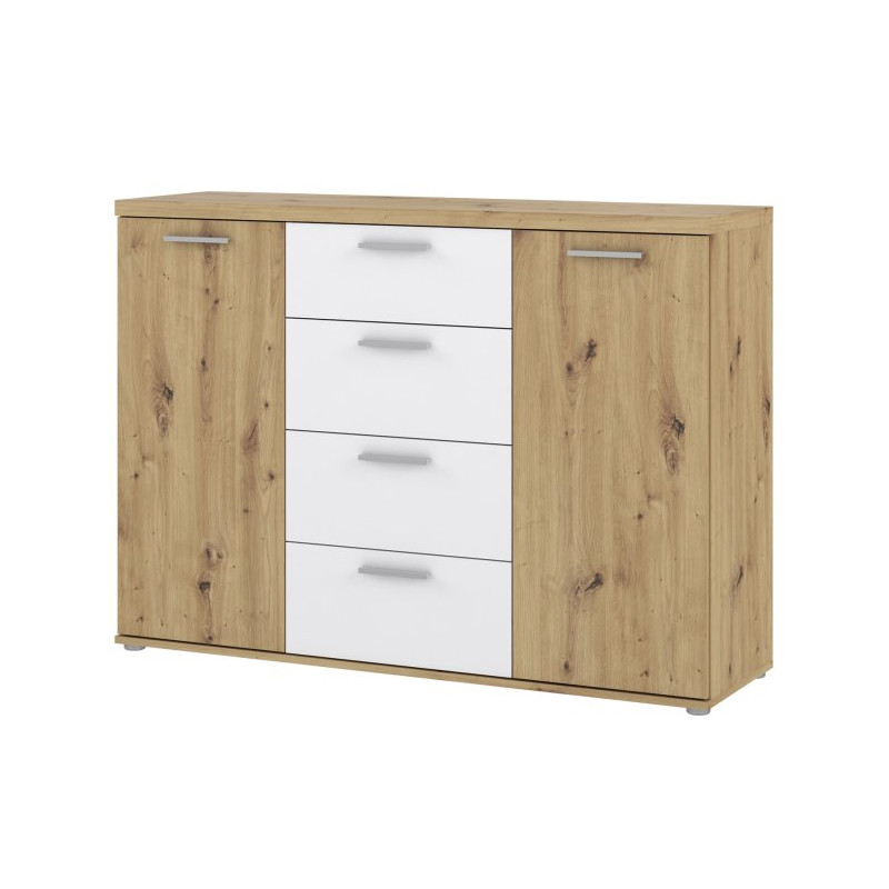 Komoda 130 cm Winnie WNK26 – biały/dąb artisan