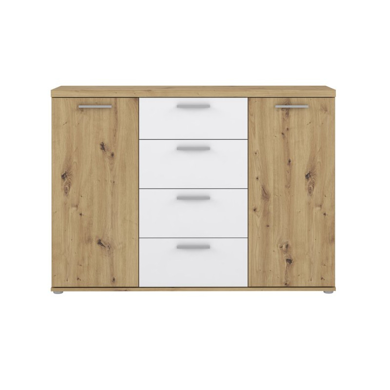 Komoda 130 cm Winnie WNK26 – biały/dąb artisan
