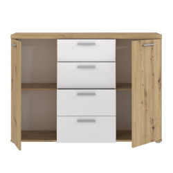 Komoda 130 cm Winnie WNK26 – biały/dąb artisan