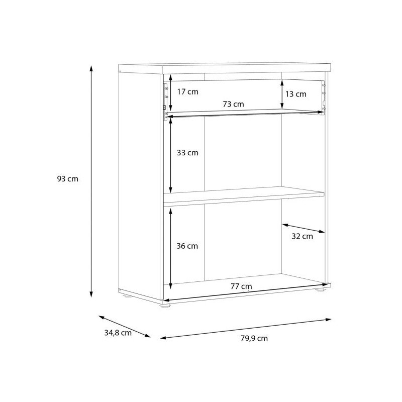 Wysoka komoda Winnie WNK431 do pokoju - biały/dąb artisan