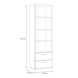 Wąski regał półotwarty Winnie do przechowywania i ekspozycji