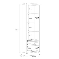 Wąski regał półotwarty Winnie do przechowywania i ekspozycji