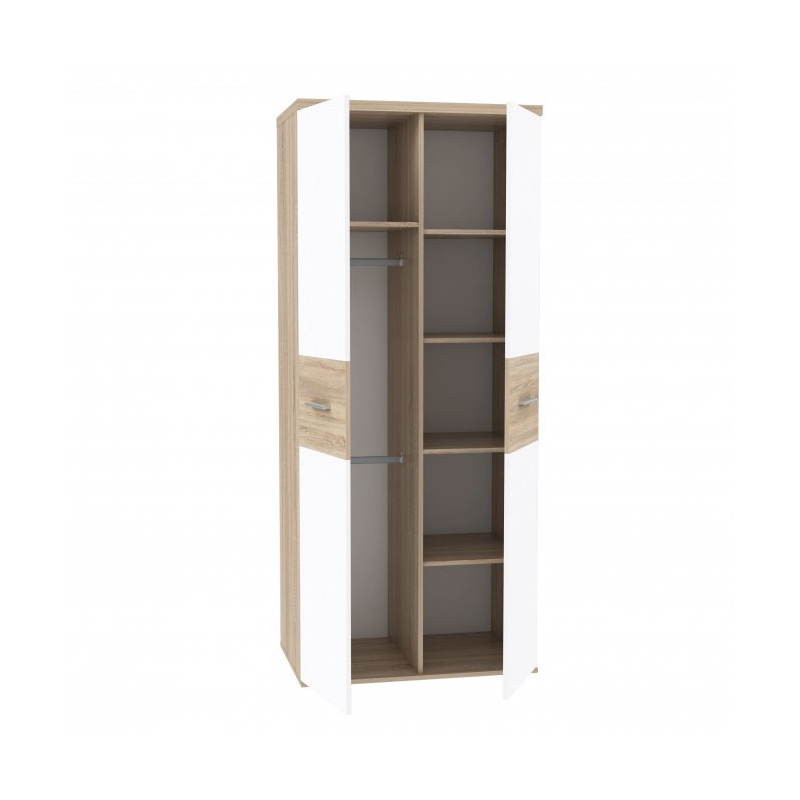 Szafa 80 cm Winnie biały/dąb sonoma | kompaktowa i stylowa