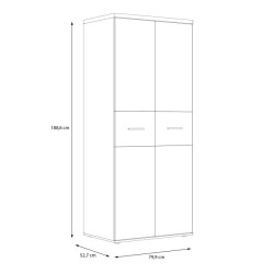 Szafa 80 cm Winnie biały/dąb artisan | kompaktowa i stylowa