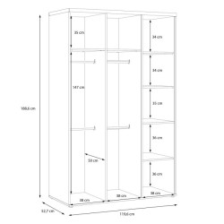 Szafa otwierana Winnie WNS831 120 cm do garderoby