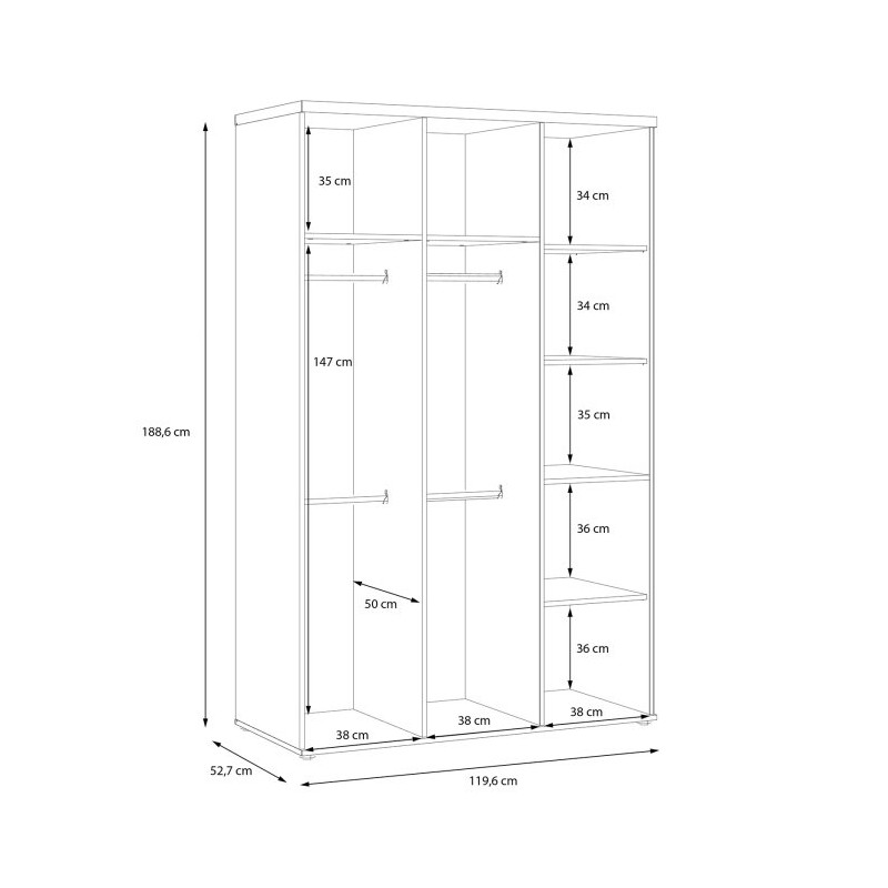 Szafa otwierana Winnie WNS831 120 cm do garderoby