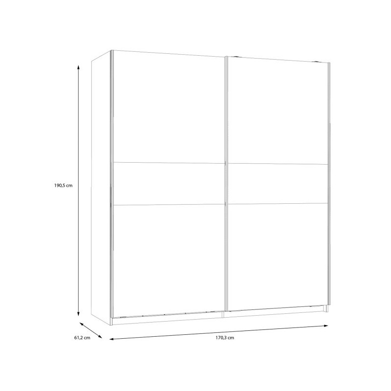 Winnie EPRS923E – szafa przesuwna 170 cm do nowoczesnych wnętrz