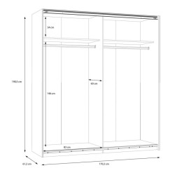 Winnie EPRS923E – szafa przesuwna 170 cm do nowoczesnych wnętrz