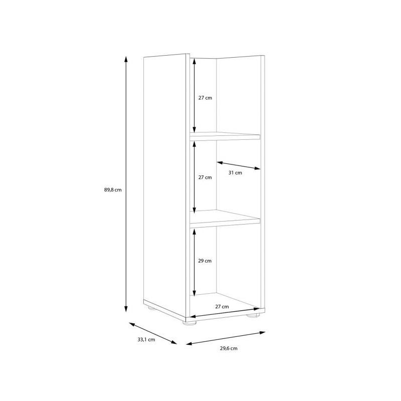 Niski regał Winnie WNR43 30 cm do małych przestrzeni