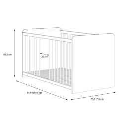 Łóżeczko 70×140 cm Winnie  z wkładem pod materac