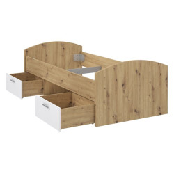 Łóżko młodzieżowe Winnie 90×200 cm | dąb artisan/biały