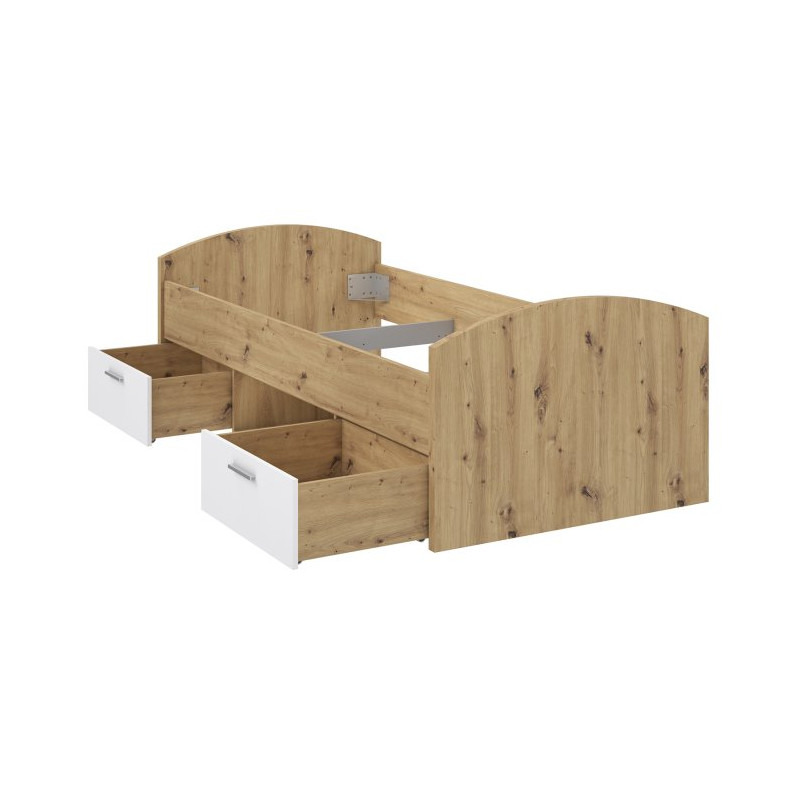 Łóżko młodzieżowe Winnie 90×200 cm | dąb artisan/biały