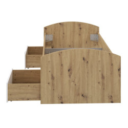 Łóżko młodzieżowe Winnie 90×200 cm | dąb artisan/biały