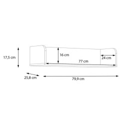 Półka wisząca 80 cm Winnie EMLB08 – dąb sonoma/biały