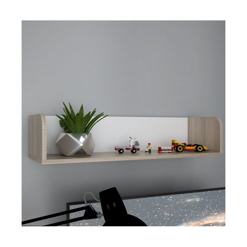 Półka wisząca 80 cm Winnie EMLB08 – dąb sonoma/biały