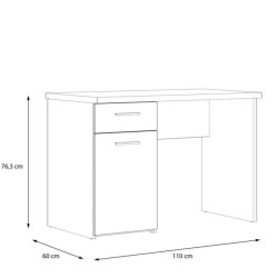 Biurko Winnie WNB935 140x80 cm – biały/dąb artisan