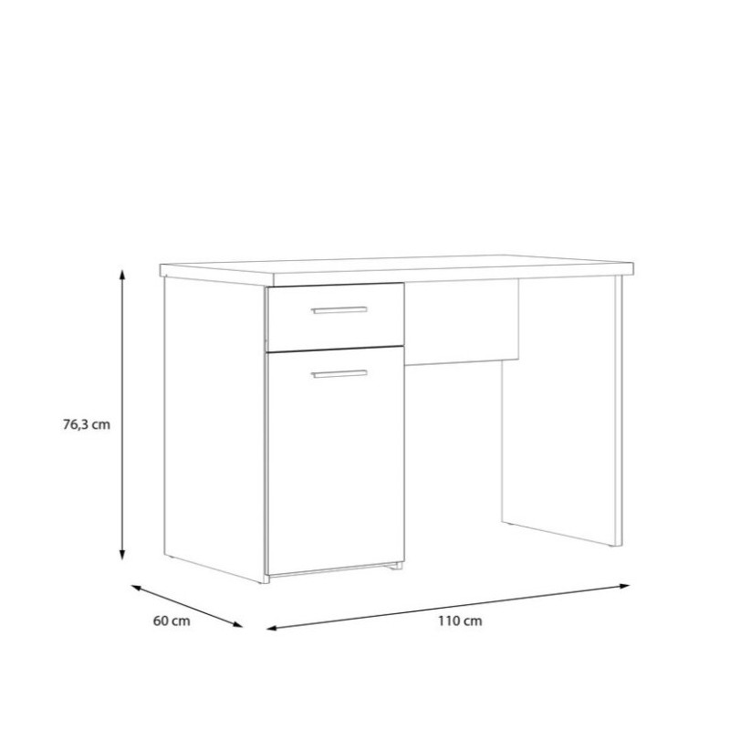 Biurko Winnie WNB935 140x80 cm – biały/dąb artisan
