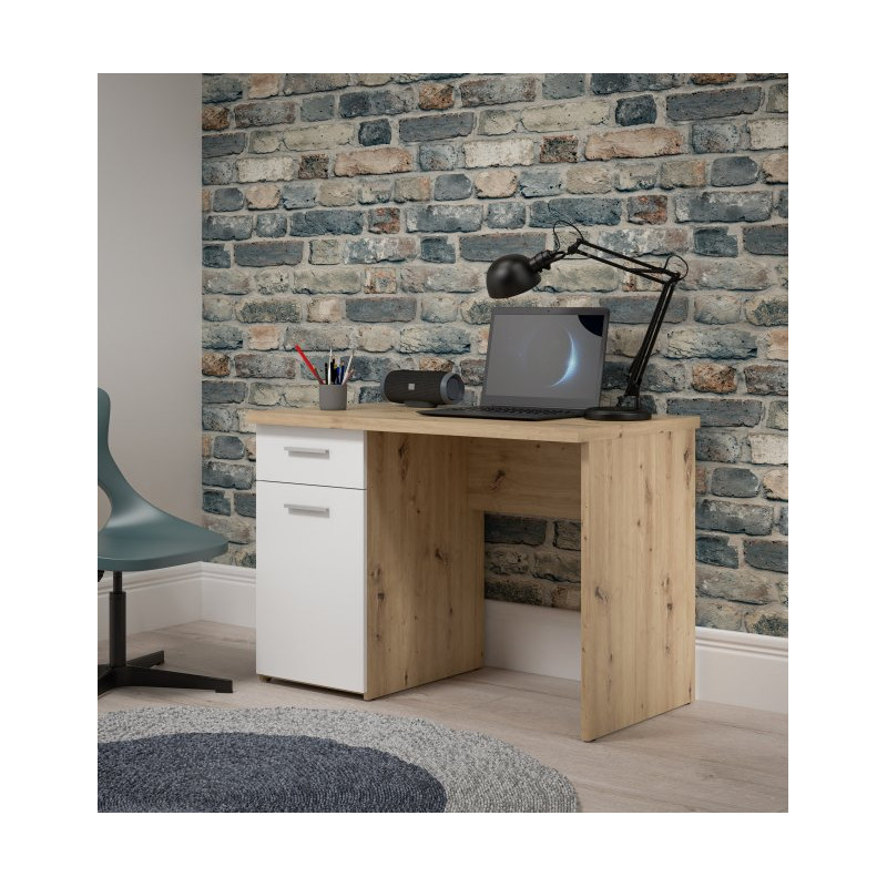 Biurko Winnie WNB935 140x80 cm – biały/dąb artisan