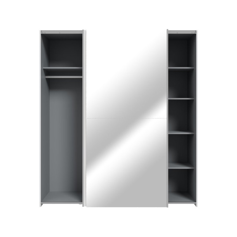 Biała szafa przesuwna z lustrem 170 cm | kolekcja Kaikais