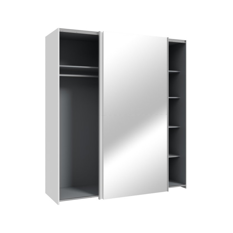 Biała szafa przesuwna z lustrem 170 cm | kolekcja Kaikais