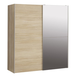 Szafa przesuwna z lustrem 170 cm dąb sonoma | kolekcja Kaikais