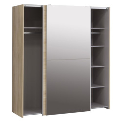 Szafa przesuwna z lustrem 170 cm dąb sonoma | kolekcja Kaikais