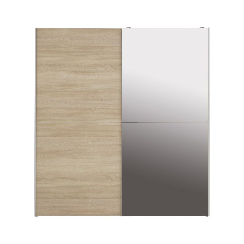 Szafa przesuwna z lustrem 170 cm dąb sonoma | kolekcja Kaikais