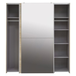 Szafa przesuwna z lustrem 170 cm dąb sonoma | kolekcja Kaikais